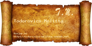 Todorovics Melitta névjegykártya